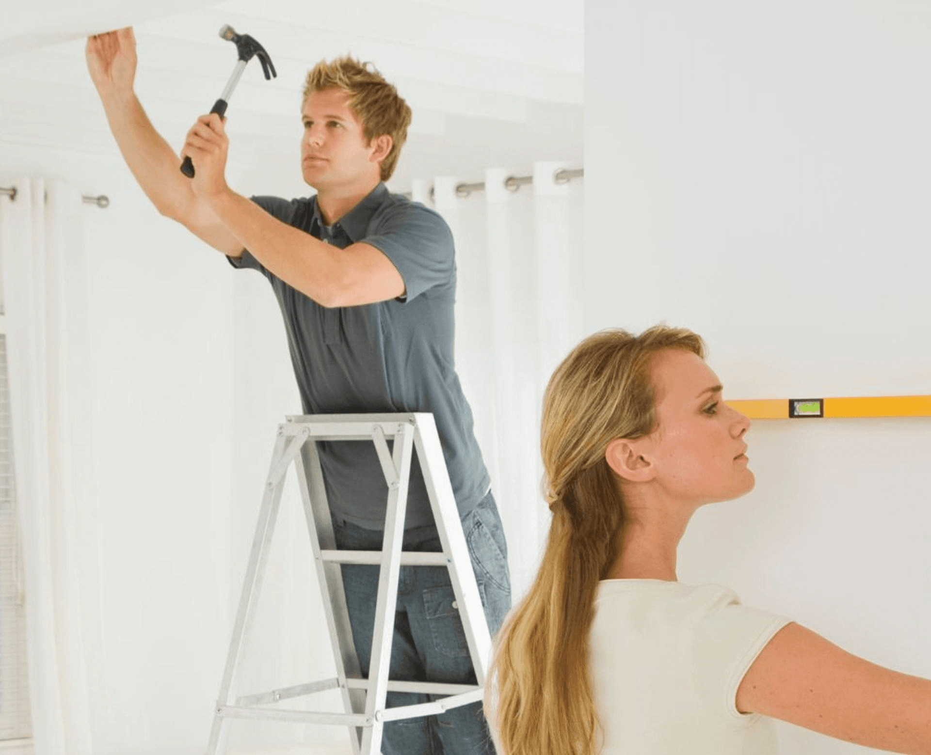 People completing a do-it-yourself home project