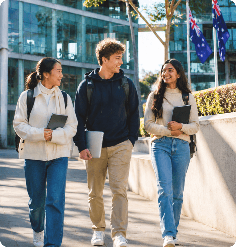 Students walking on campus in Australia