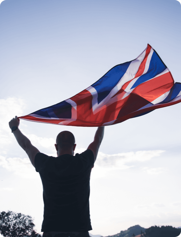 Person holding Australian flag